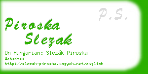 piroska slezak business card