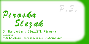 piroska slezak business card